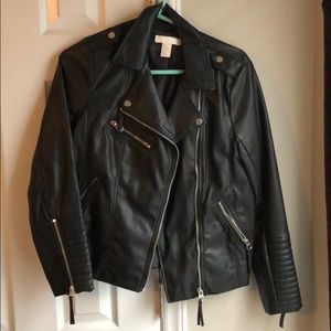 H&M Women’s black faux leather jacket